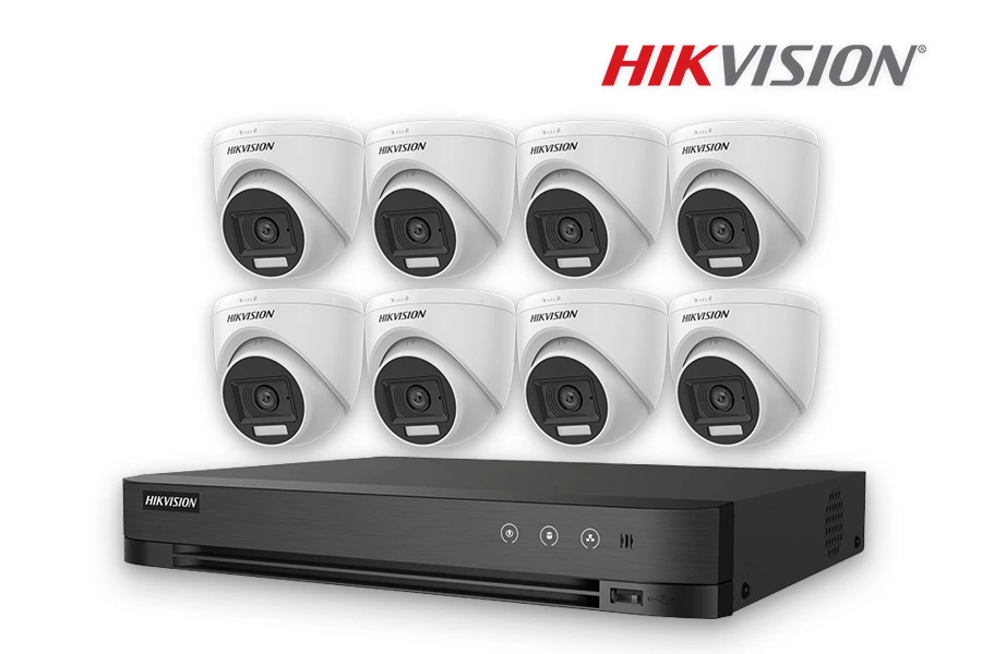 Paket CCTV 8 kamera Hikvision dengan DVR untuk keamanan rumah, ruko, kantor, gudang, dan gedung di area Sidoarjo, Surabaya, dan Gresik